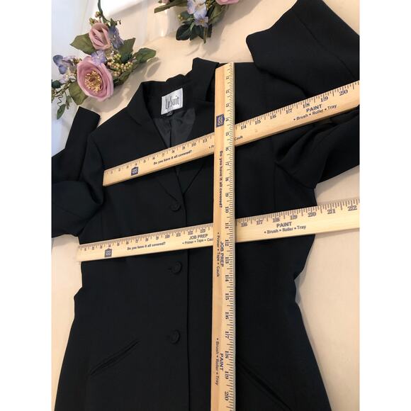 Le Suit Women Jacket Size 12 Pockets Lapel Notch Collar 3 Buttons Closure Blue - Picture 9 of 10